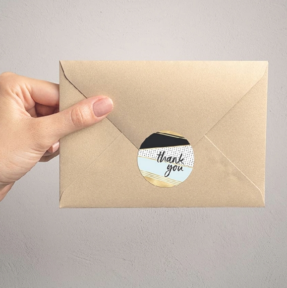 80 pcs 1.5" Geometric Modern Thank You Stickers - Picture 6 of 7